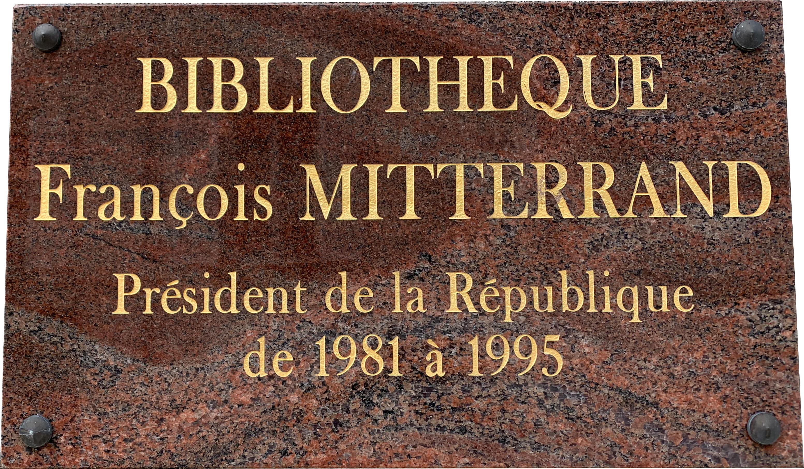 plaque bibliothèque François Mitterrand