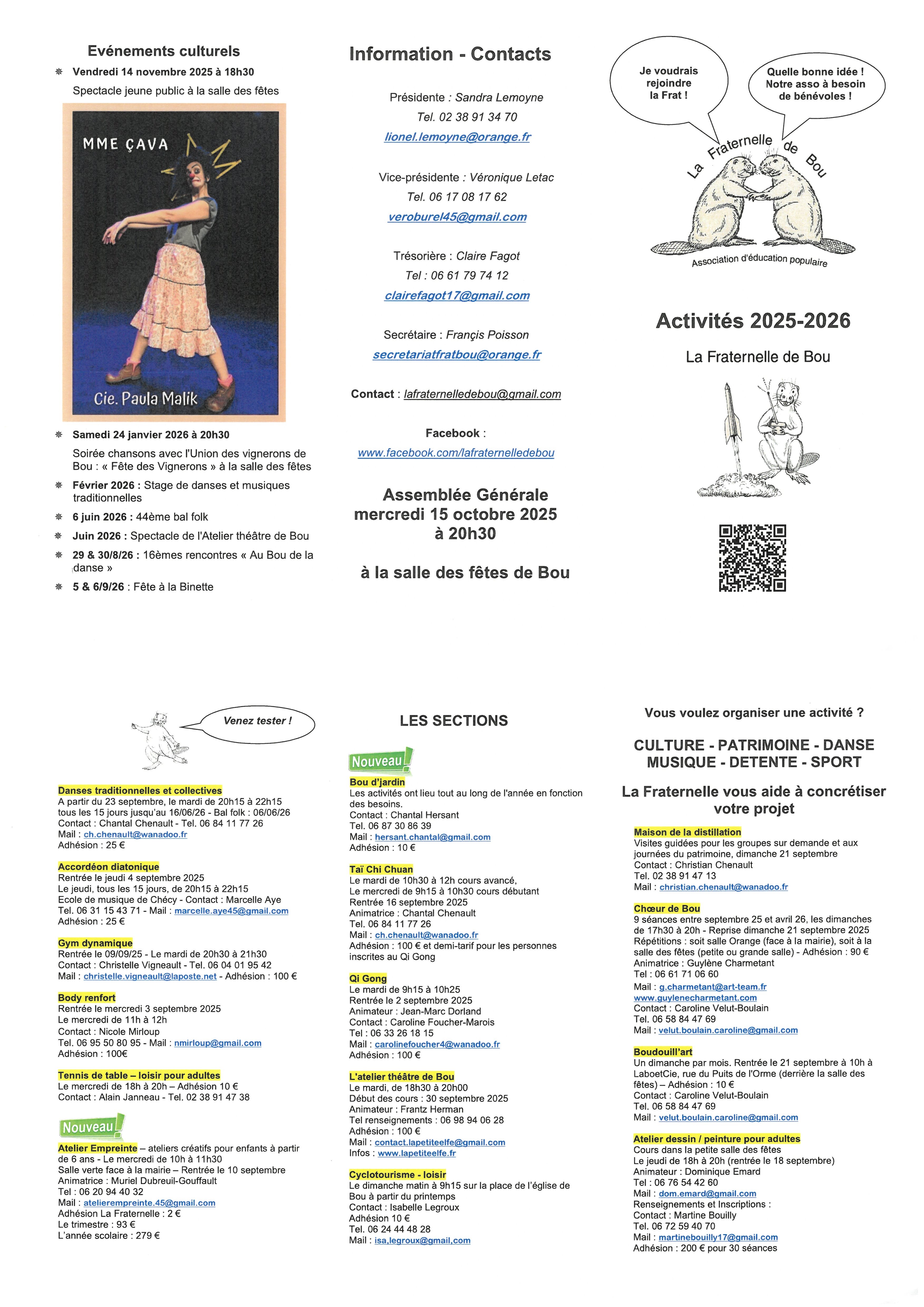 Activités Fraternelle 2025 - 2026
