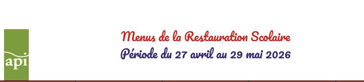 Menus 27 04 au 29 05 2026